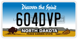 604DVP  license plate in ND