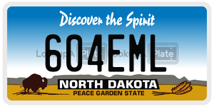 604EML  license plate in ND