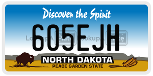 605EJH  license plate in ND