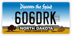 606DRK  license plate in ND