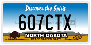 607CTX  license plate in ND