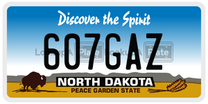 607GAZ  license plate in ND