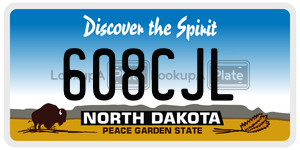 608CJL  license plate in ND