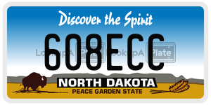 608ECC  license plate in ND