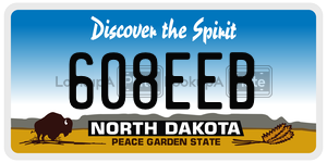 608EEB  license plate in ND