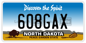 608GAX  license plate in ND