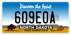 609EOA  license plate in ND