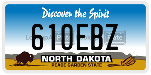610EBZ  license plate in ND