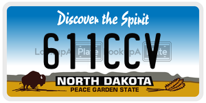 611CCV  license plate in ND