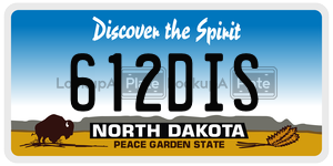 612DIS  license plate in ND