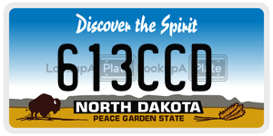 613CCD  license plate in ND