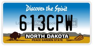 613CPW  license plate in ND