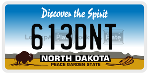 613DNT  license plate in ND