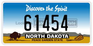 61454 license plate in North Dakota