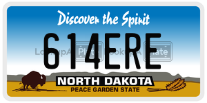 614ERE  license plate in ND