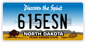 615ESN  license plate in ND