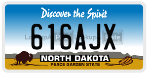 616AJX  license plate in ND