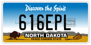 616EPL  license plate in ND