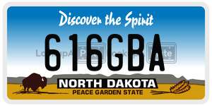 616GBA  license plate in ND