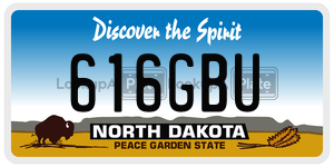 616GBU  license plate in ND