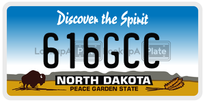 616GCC  license plate in ND