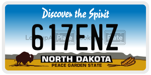 617ENZ  license plate in ND