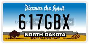617GBX  license plate in ND