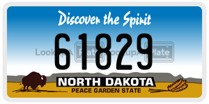 61829  license plate in ND