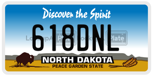 618DNL  license plate in ND