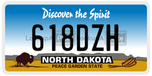 618DZH  license plate in ND