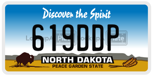 619DDP  license plate in ND