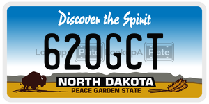 620GCT  license plate in ND