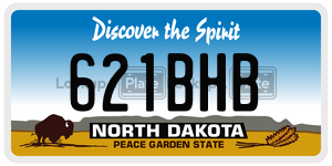 621BHB  license plate in ND