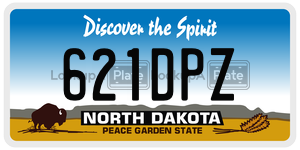 621DPZ  license plate in ND