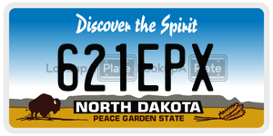 621EPX  license plate in ND