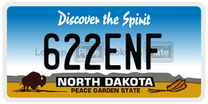 622ENF  license plate in ND