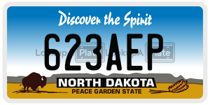 623AEP  license plate in ND