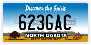 623GAC  license plate in ND