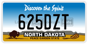 625DZT  license plate in ND