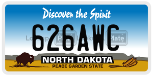 626AWC  license plate in ND