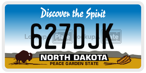 627DJK  license plate in ND