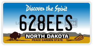 628EES  license plate in ND