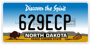 629ECP  license plate in ND