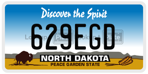 629EGD  license plate in ND