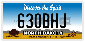 630BHJ  license plate in ND
