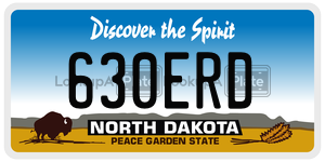 630ERD  license plate in ND
