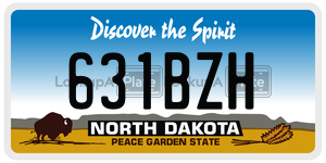 631BZH  license plate in ND