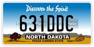 631DDC  license plate in ND