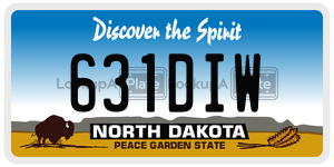 631DIW  license plate in ND