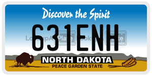 631ENH  license plate in ND